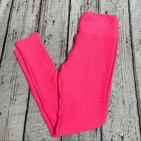 N/A Pants - Pink Scrunch Leggings One Size / Medium Textured Booty Butt‎ Lift Compression